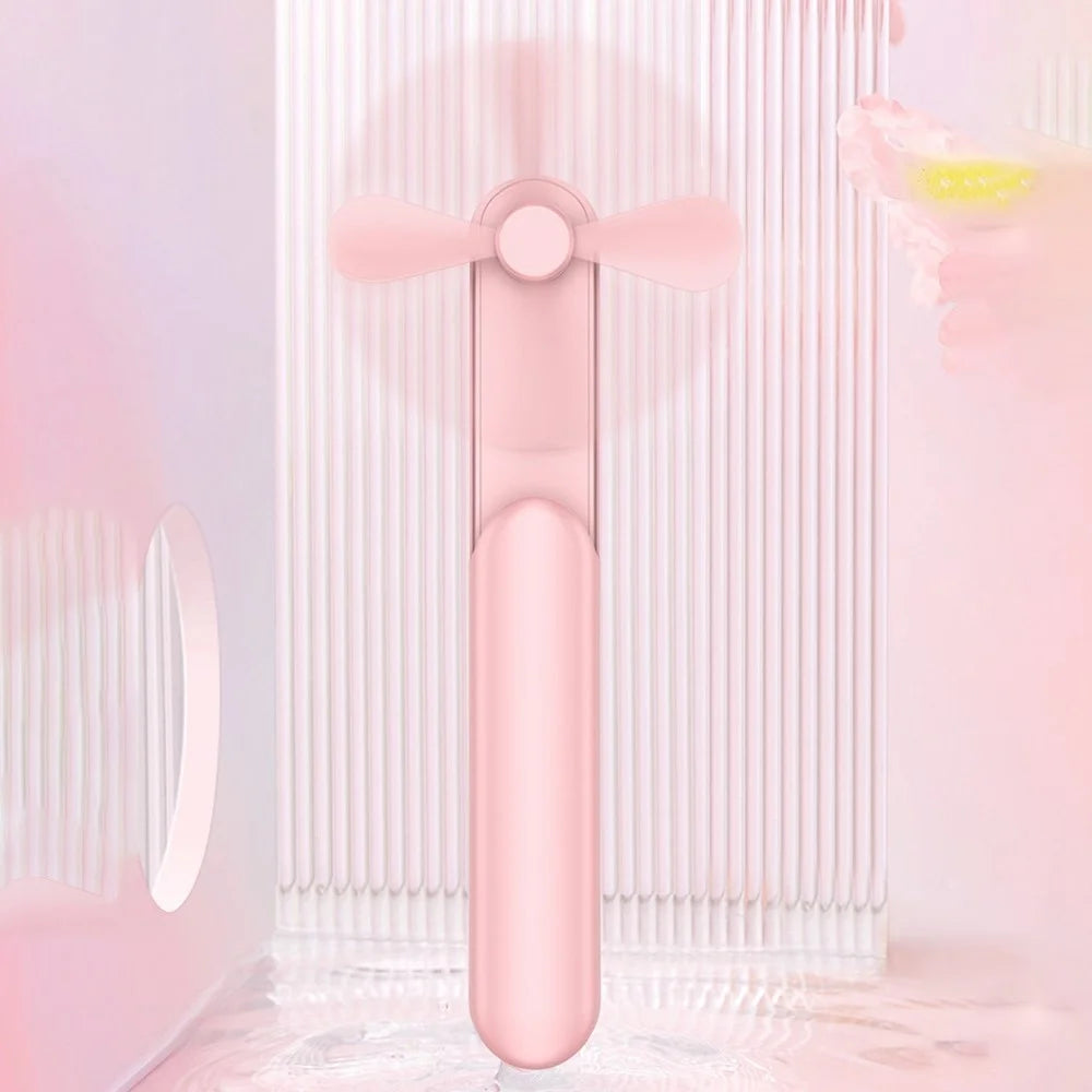 Q40 Portable Fan 3 Wind Speeds Adjustable USB Power Bank Cooling Fan Desktop Electric Students Fan (CE Certificated) - Pink - 2