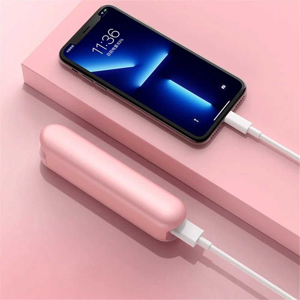 Q40 Portable Fan 3 Wind Speeds Adjustable USB Power Bank Cooling Fan Desktop Electric Students Fan (CE Certificated) - Pink - 6