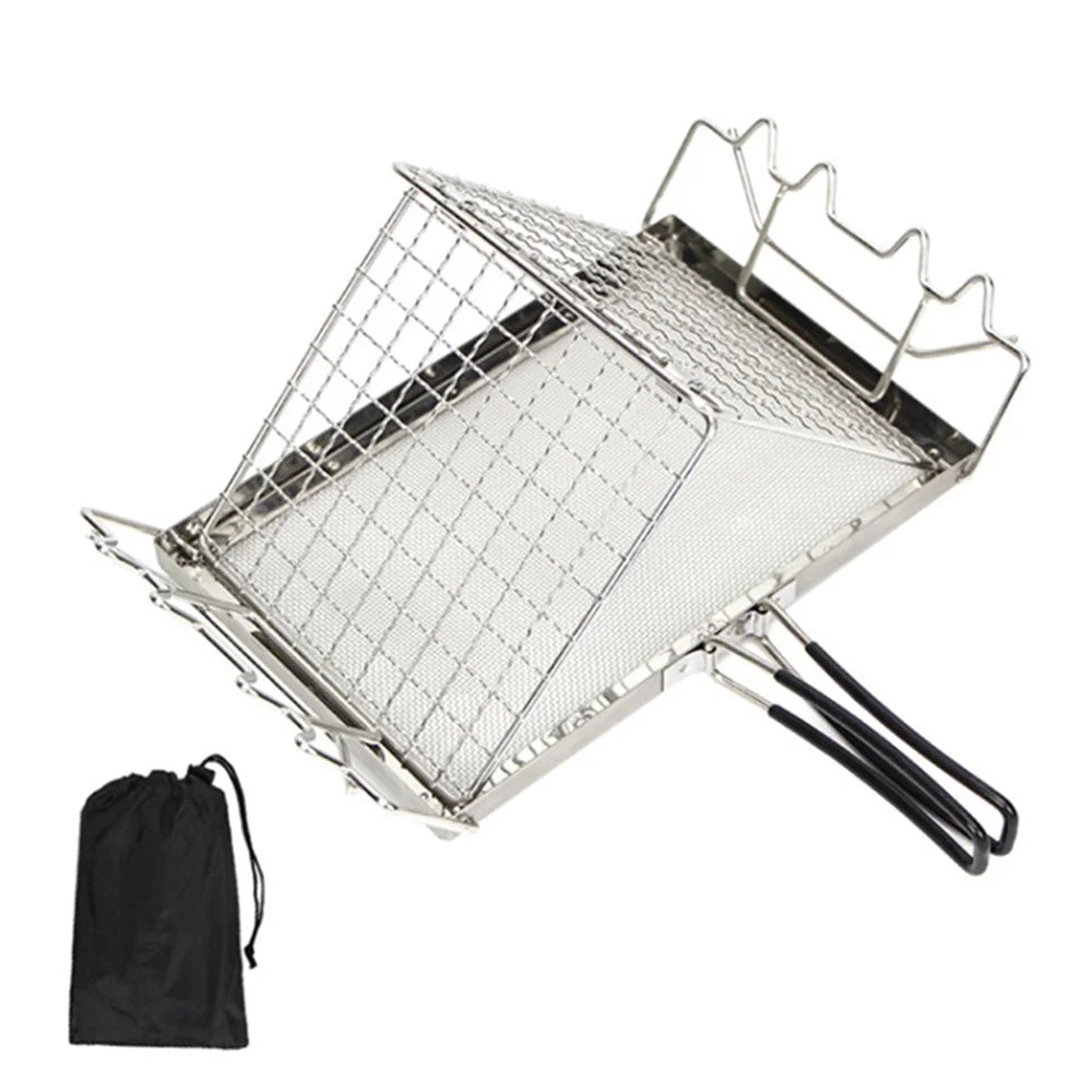Outdoor Camping Stainless Steel Bread Rack Folding Portable BBQ Grill Rack (No FDA, BPA-Free) - 1