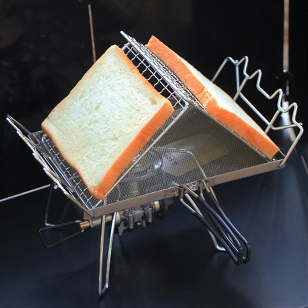 Outdoor Camping Stainless Steel Bread Rack Folding Portable BBQ Grill Rack (No FDA, BPA-Free) - 2