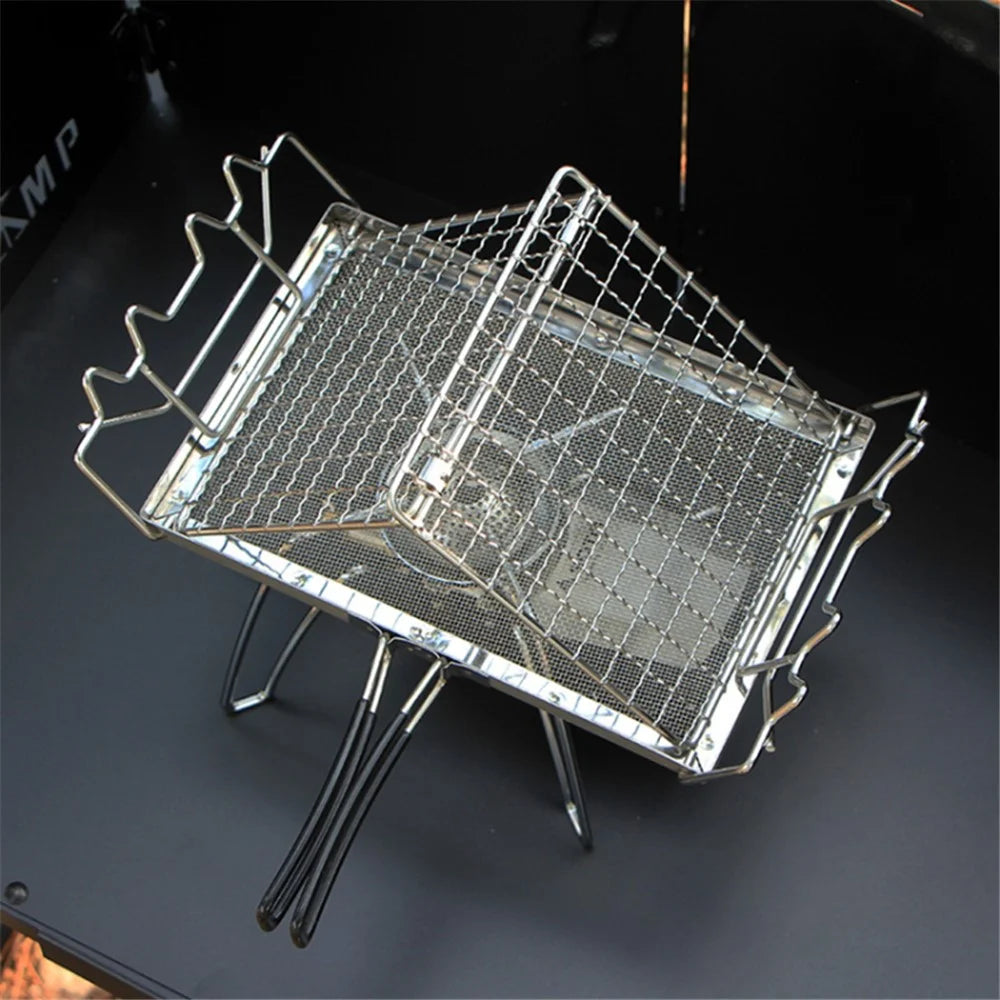 Outdoor Camping Stainless Steel Bread Rack Folding Portable BBQ Grill Rack (No FDA, BPA-Free) - 4