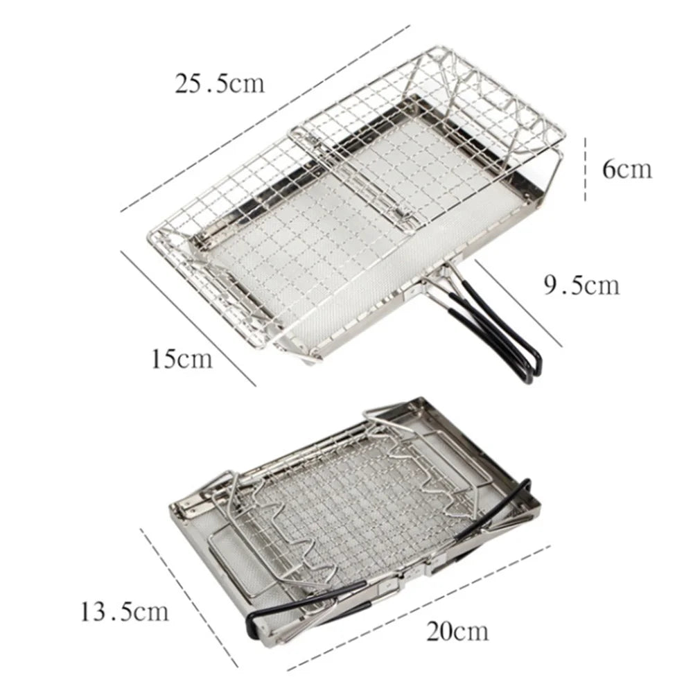 Outdoor Camping Stainless Steel Bread Rack Folding Portable BBQ Grill Rack (No FDA, BPA-Free) - 6