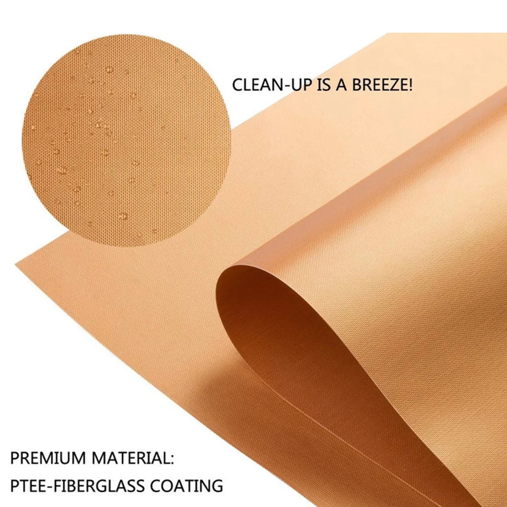 2PCS Non-Stick Reusable Charcoal Electric Grill Mats Outdoor BBQ Grill Mats Baking Mats Easy to Clean (BPA-Free, FDA Certified), Bronze - 3