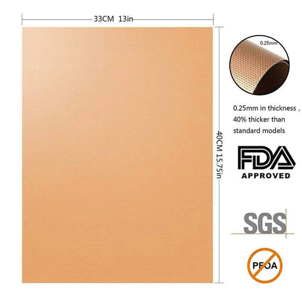 6PCS Grill Mats for Outdoor Grill (BPA-Free, FDA Certified), Non-Stick BBQ Grill Pads 30x40cm Reusable Grill Mats Works for Gas Charcoal Electric Grill, Bronze - 5