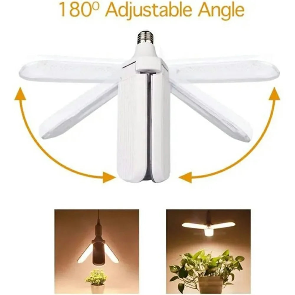 LED Grow Light 40W Full Spectrum Plant Growth Lamp Bulbs with 3 Folding Blades - 2