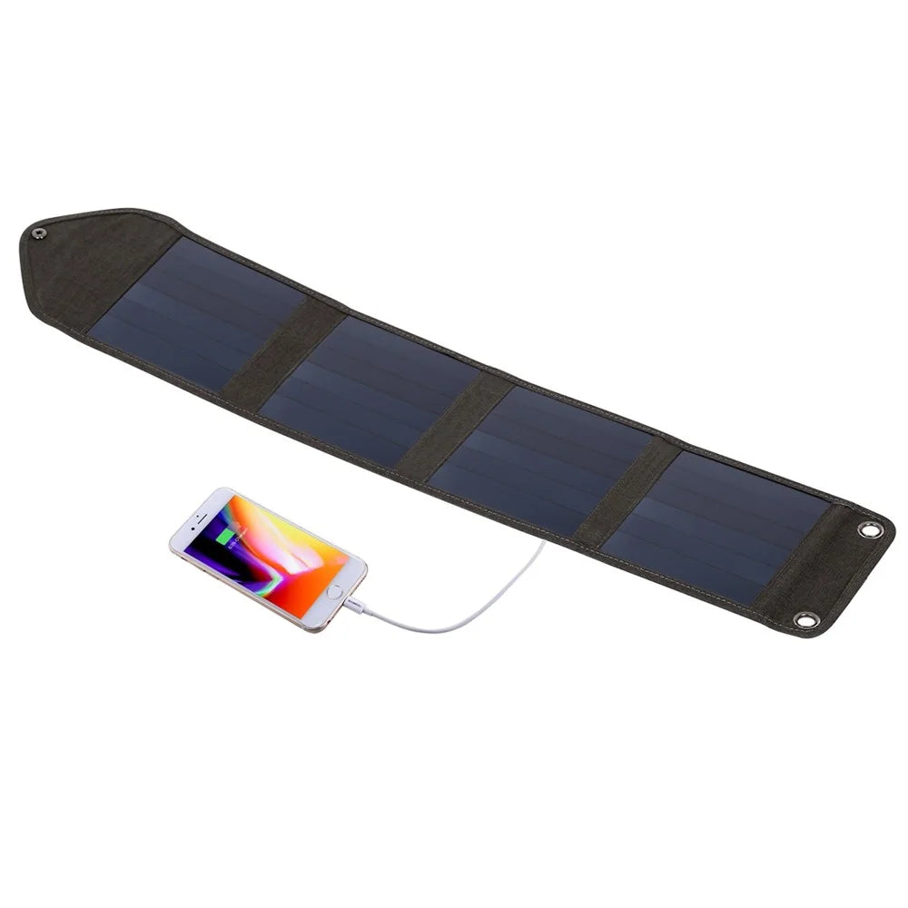 HAWEEL HWL2714 Small Size 14W 4-Panels Foldable Solar Panel Charger USB Port Portable Waterproof Solar Charger - 2