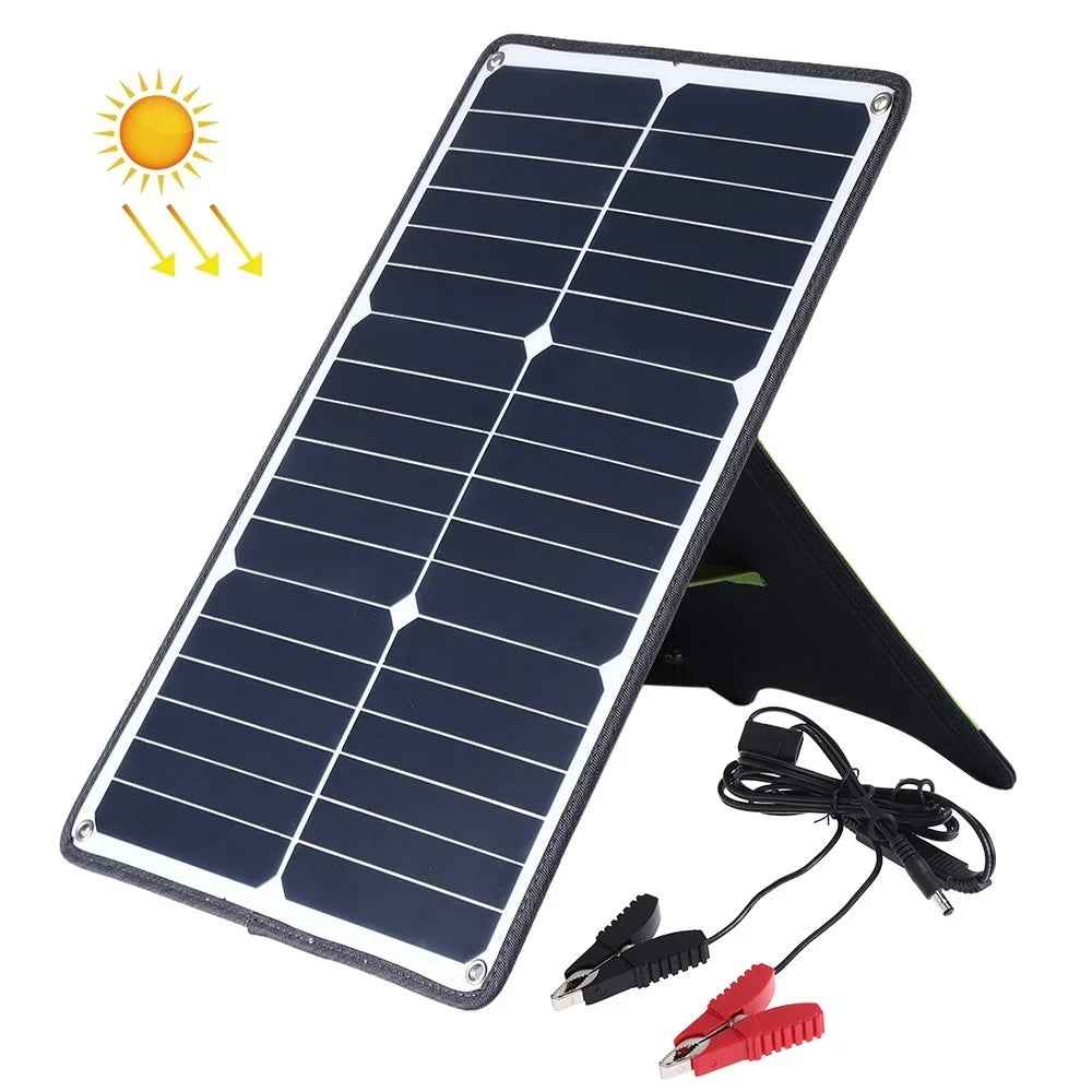 HAWEEL HWL2748B 20W Outdoor Solar Panel Charger Fast Charging Support Connected in Series Solar Charger with Alligator Clip - 1