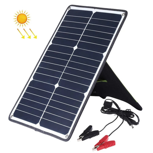 HAWEEL HWL2748B 20W Outdoor Solar Panel Charger Fast Charging Support Connected in Series Solar Charger with Alligator Clip - 1