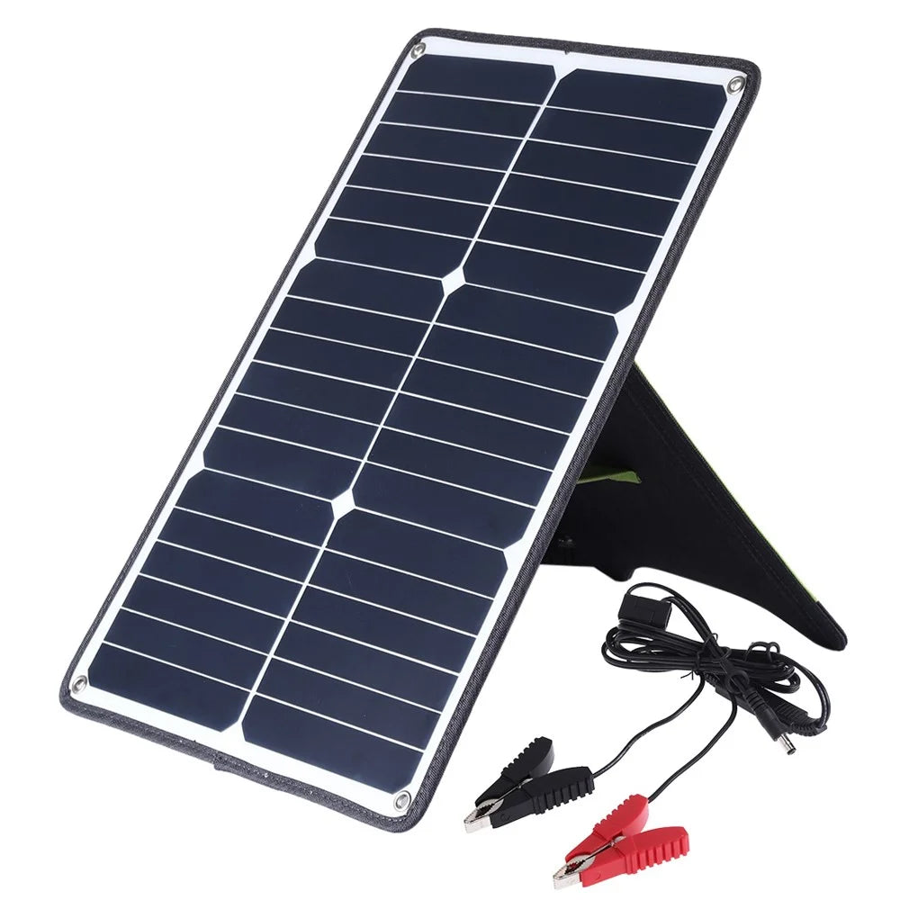 HAWEEL HWL2748B 20W Outdoor Solar Panel Charger Fast Charging Support Connected in Series Solar Charger with Alligator Clip - 2