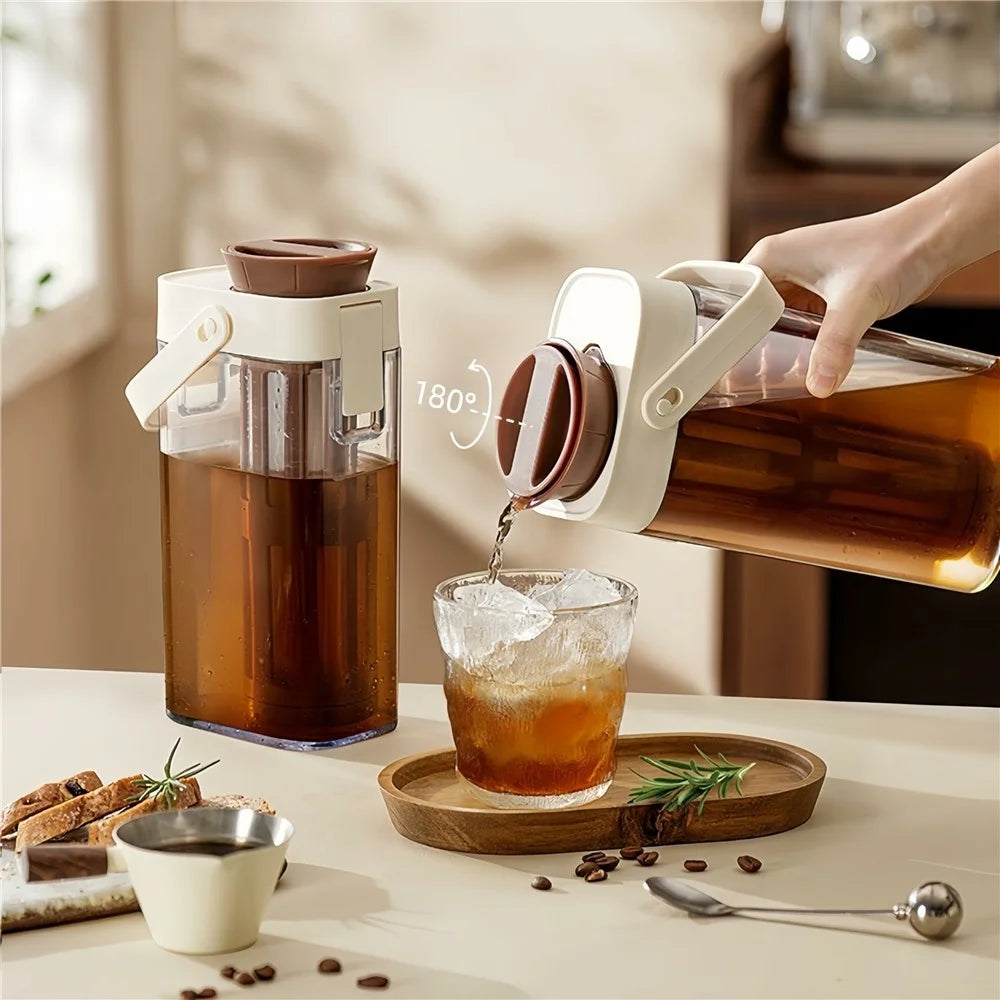 1000ml Large Capacity Cold Brew Coffee Pot with Detachable Tea Infuser Plastic Cold Water Kettle (No FDA, BPA Free) - 5