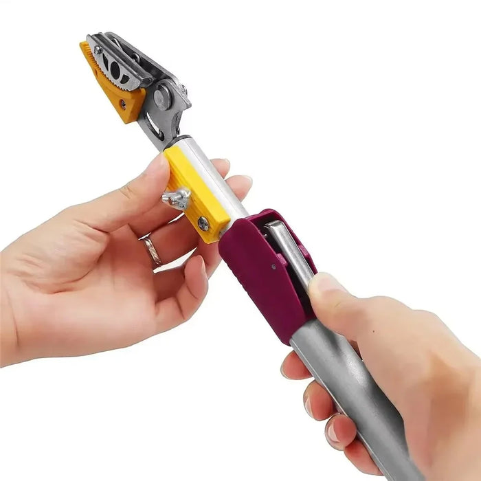 2.2m Telescopic Fruit Picker 2 Sections Extendable Aluminum Alloy Pole Pruning Shears Harvesting Tool - 4
