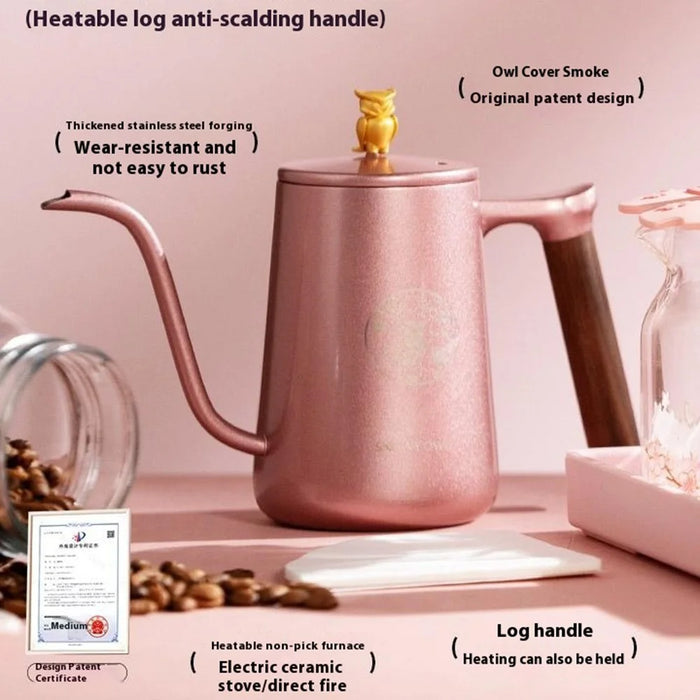 SNOWY OWL 7Pcs Pour Over Coffee Set Hand Grinder Dripper Kettle Manual Brewing Kit (BPA Free, No FDA) - Pink - 3