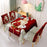 140x140cm Christmas Santa Claus Bell Printed Stain-resistant Tablecloth with 4 Chair Covers Kitchen Table Decoration - Santa Claus - 1