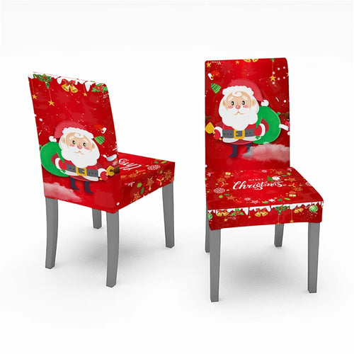 Christmas Style Elastic Chair Cover Xmas New Year Festival Home Decoration - Red/Santa Claus - 1