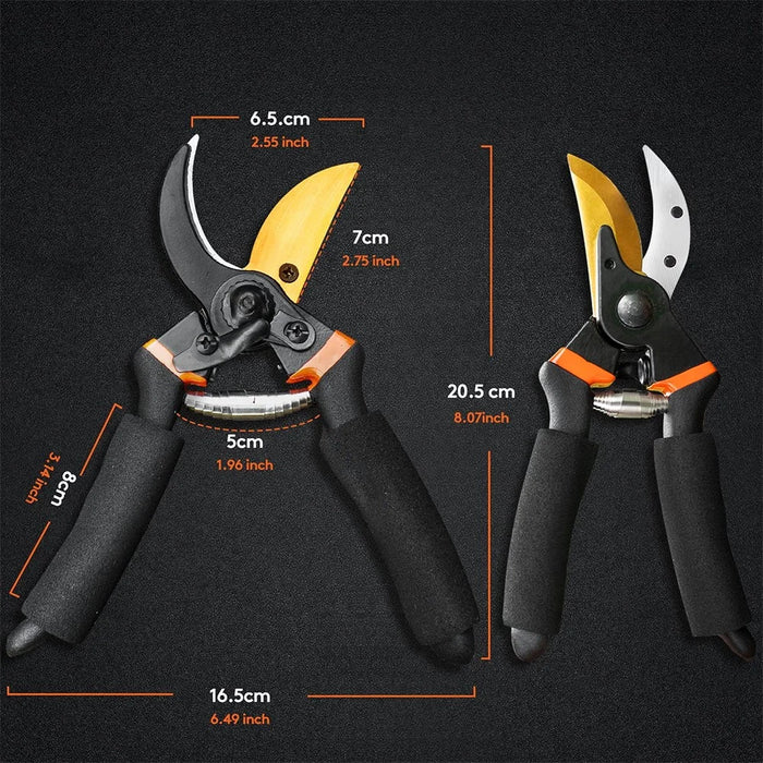 Professional Gardening Branch Pruning Shears Pruner Garden Clippers Hedge Shears Hand Tool with Safety Lock - 3