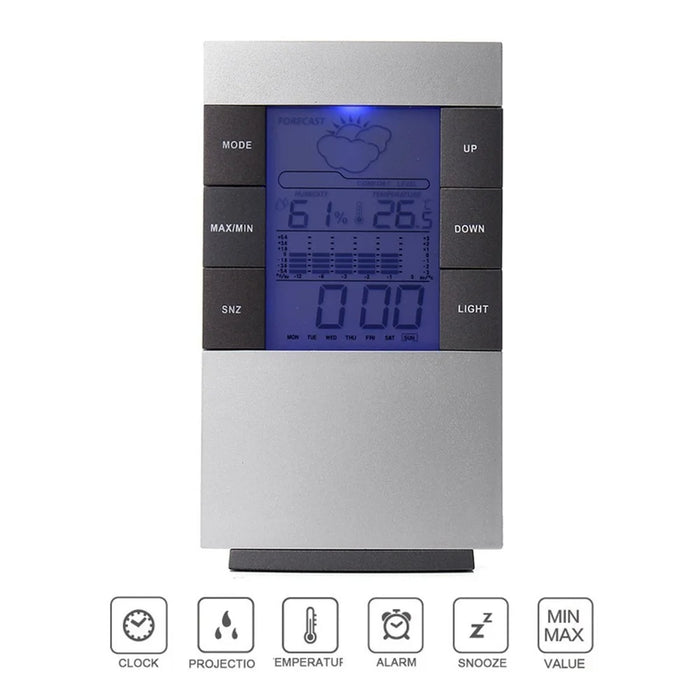 3210 Weather Forecast Creative Home Backlight Electronic Clock Thermometer Hygrometer Alarm Clock - 2