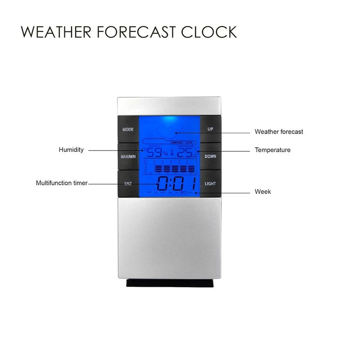 3210 Weather Forecast Creative Home Backlight Electronic Clock Thermometer Hygrometer Alarm Clock - 5