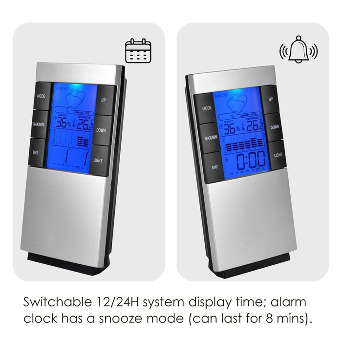 3210 Weather Forecast Creative Home Backlight Electronic Clock Thermometer Hygrometer Alarm Clock - 6