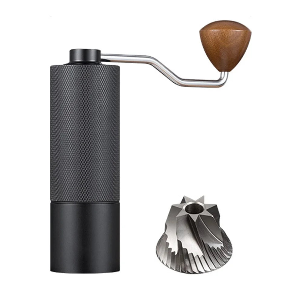 Manual Coffee Grinder Hand Crank Mill 7 Blade Burr Grinder Adjustable Coarseness For Fresh Brew - Black - 1