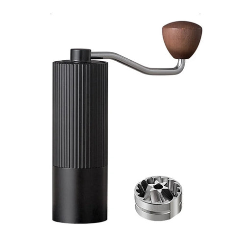 Manual Coffee Grinder Coarse Vertical Groove 6 Blade Hand Crank Mill For Coffee Beans Adjustable Coarseness - Black - 1