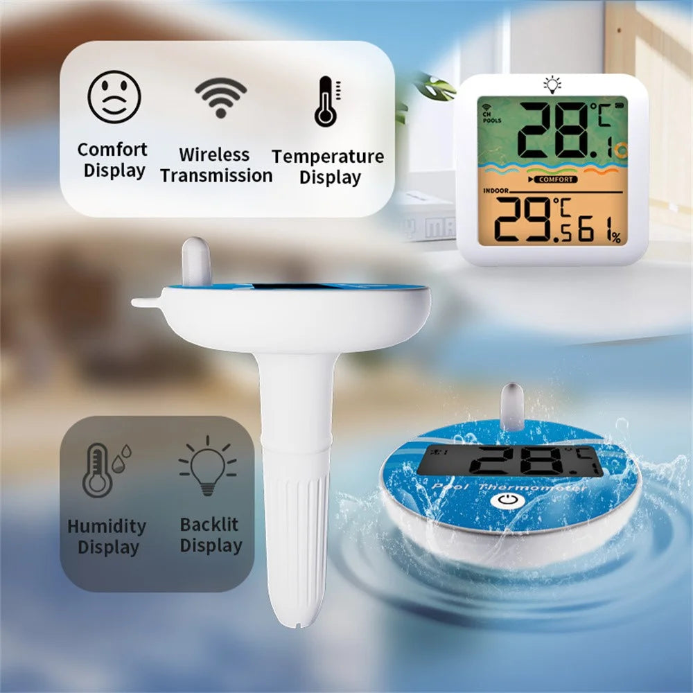 TS-PL07 Wireless Pool Thermometer IP68 Waterproof with Indoor Receiver Floating Digital Water Temperature Gauge for Swimming Pool Spa - 3