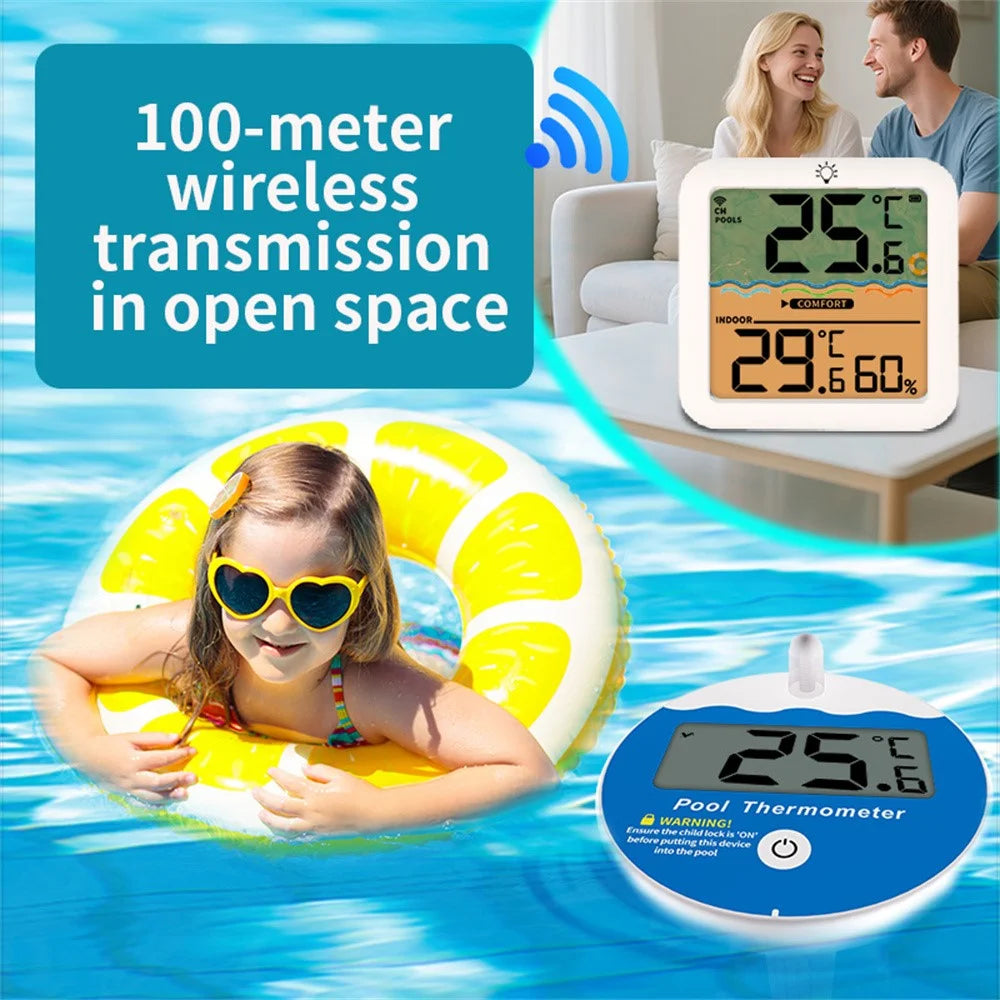 TS-PL07 Wireless Pool Thermometer IP68 Waterproof with Indoor Receiver Floating Digital Water Temperature Gauge for Swimming Pool Spa - 7