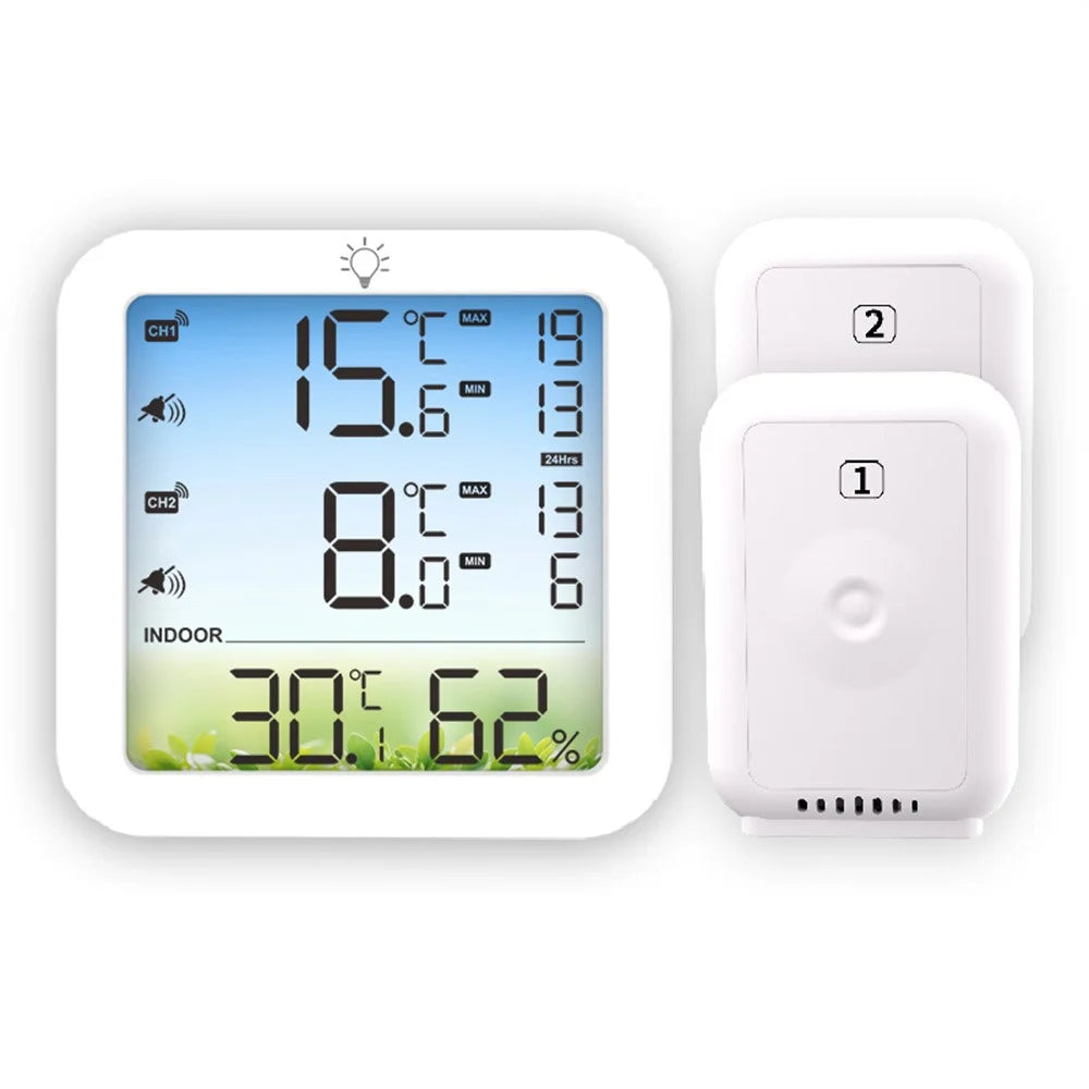 TS-8082 Dual Channel Wireless Thermometer Hygrometer Fridge Freezer 2 Sensors Temperature Alarm Temperature Monitor for Cold Storage - 1