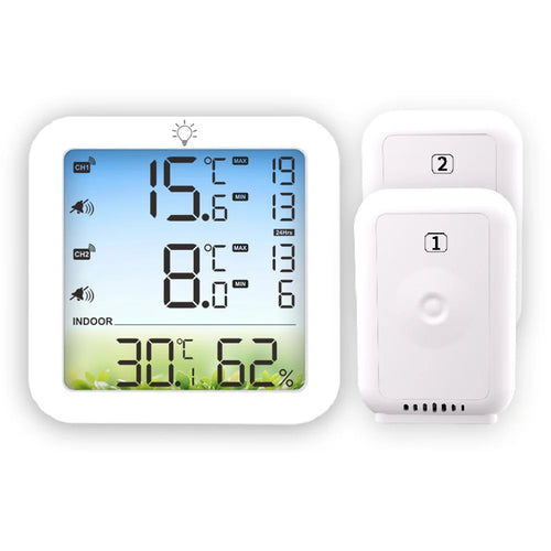 TS-8082 Dual Channel Wireless Thermometer Hygrometer Fridge Freezer 2 Sensors Temperature Alarm Temperature Monitor for Cold Storage - 1