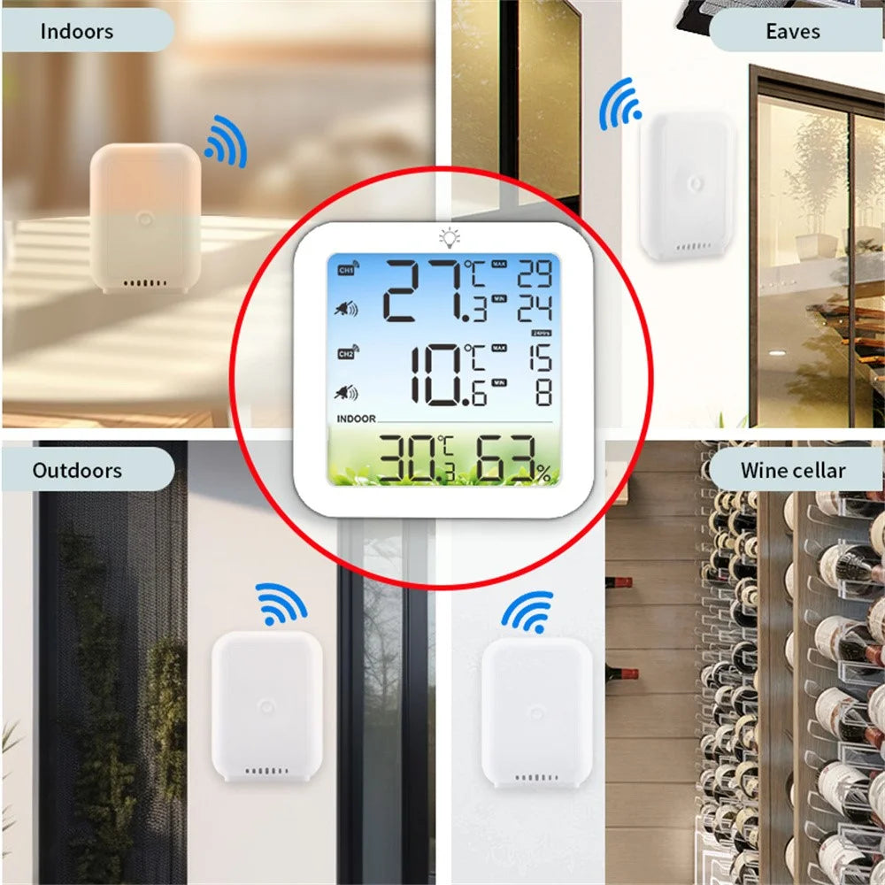 TS-8082 Dual Channel Wireless Thermometer Hygrometer Fridge Freezer 2 Sensors Temperature Alarm Temperature Monitor for Cold Storage - 5