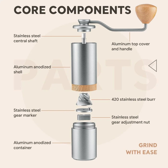 ICAFILAS GM2213 Manual Coffee Grinder Coffee Bean Hand Grinder (BPA Free, No FDA Certificate) - 3