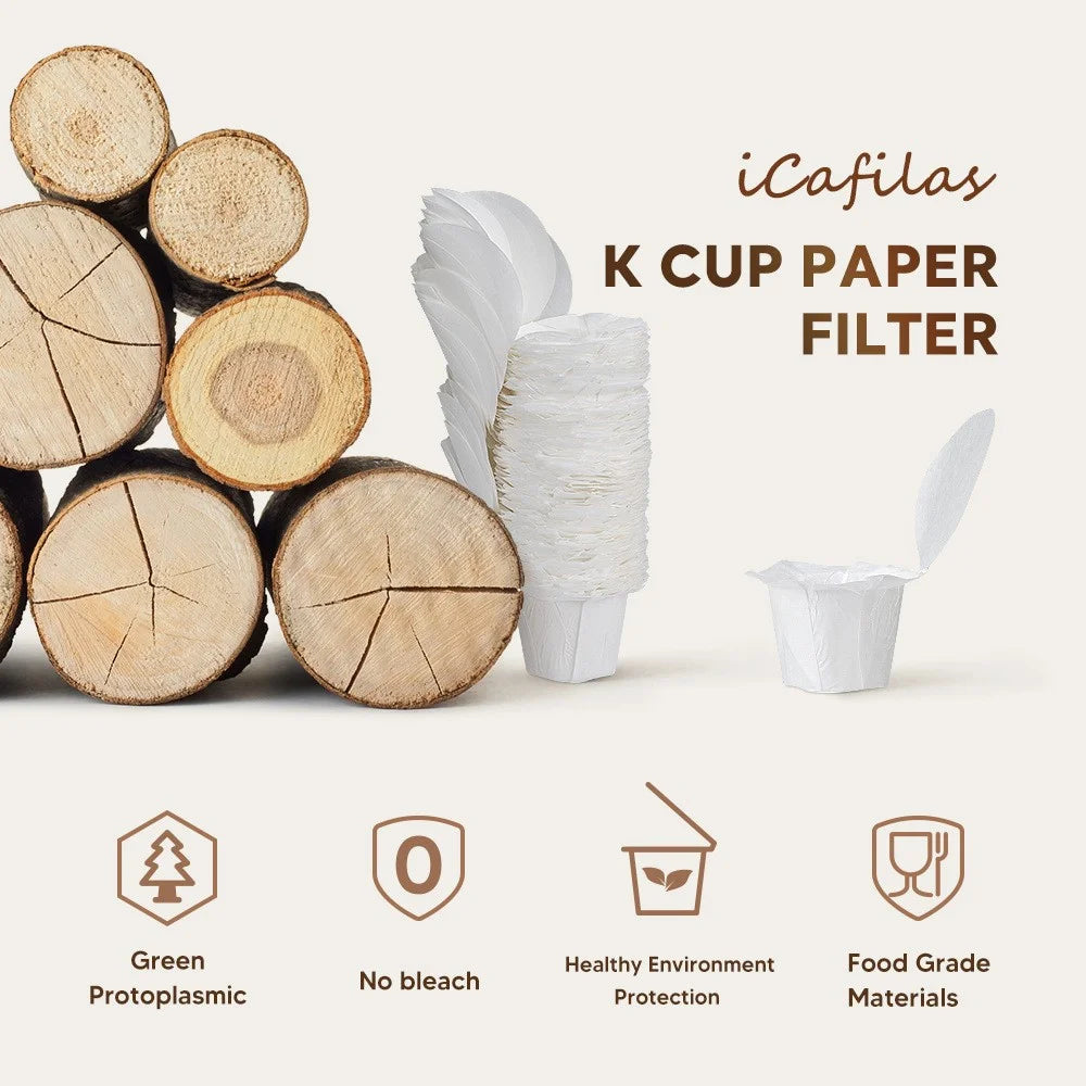 100PCS Disposable Paper Coffee Filter with Lid for Keurig 1.0 2.0 Coffee Machine (No FDA Certification, BPA-free) - 4