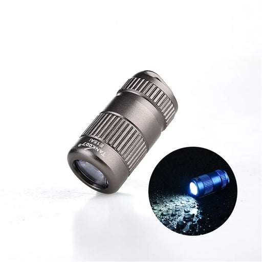 TANK007 E15 Mini Keychain Flashlight Torch - Grey - 1