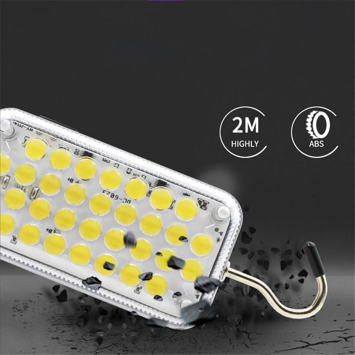 32 LEDs Magnetic Working Light Portable Flashlight USB Rechargeable Torch Hanging Hook Tent Lantern Auto Repairing Lamp - 3
