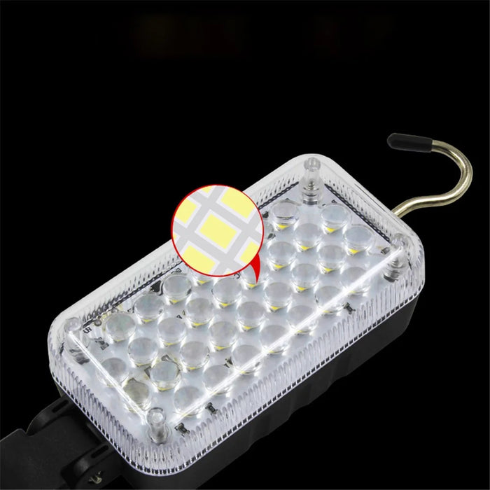 32 LEDs Magnetic Working Light Portable Flashlight USB Rechargeable Torch Hanging Hook Tent Lantern Auto Repairing Lamp - 4