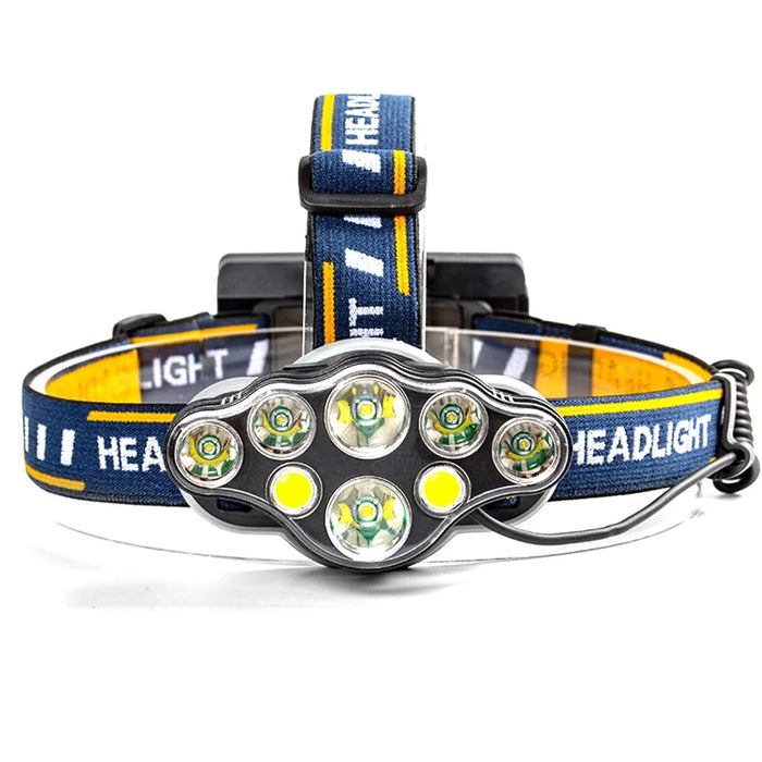 KC08 6xT6+2xCOB Headlamp USB Rechargeable Night Fishing Hunting Cycling Headlight Flashlight - 3