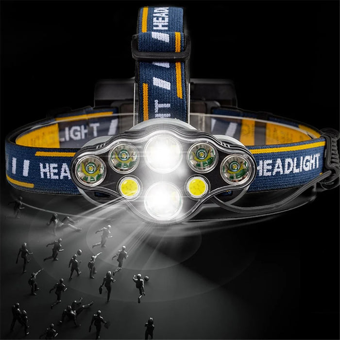 KC08 6xT6+2xCOB Headlamp USB Rechargeable Night Fishing Hunting Cycling Headlight Flashlight - 4