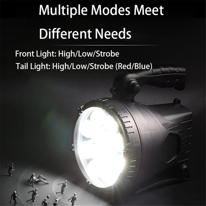 W867A Handheld LED Spotlight Floodlight Searchlight USB Rechargeable Flashlight Work Lighting (Size: M) - 3