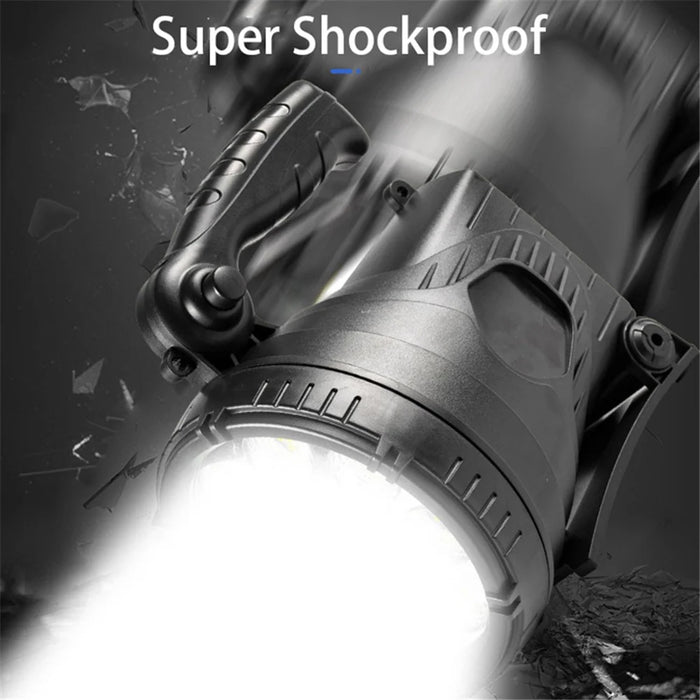 W867A Handheld LED Spotlight Floodlight Searchlight USB Rechargeable Flashlight Work Lighting (Size: M) - 6