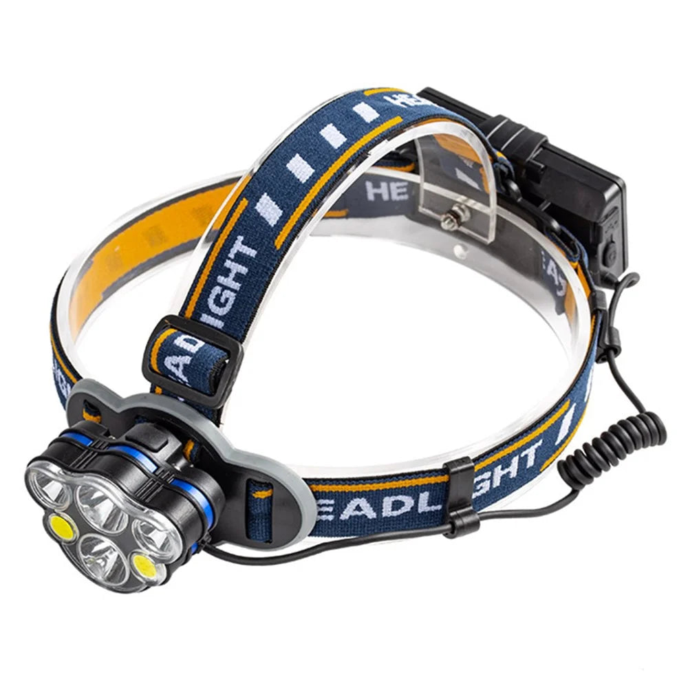 KC06 USB Rechargeable 6 LED Headlamp 2*T6+2*XPE+2*COB Headlight Waterproof Head Torch - 1