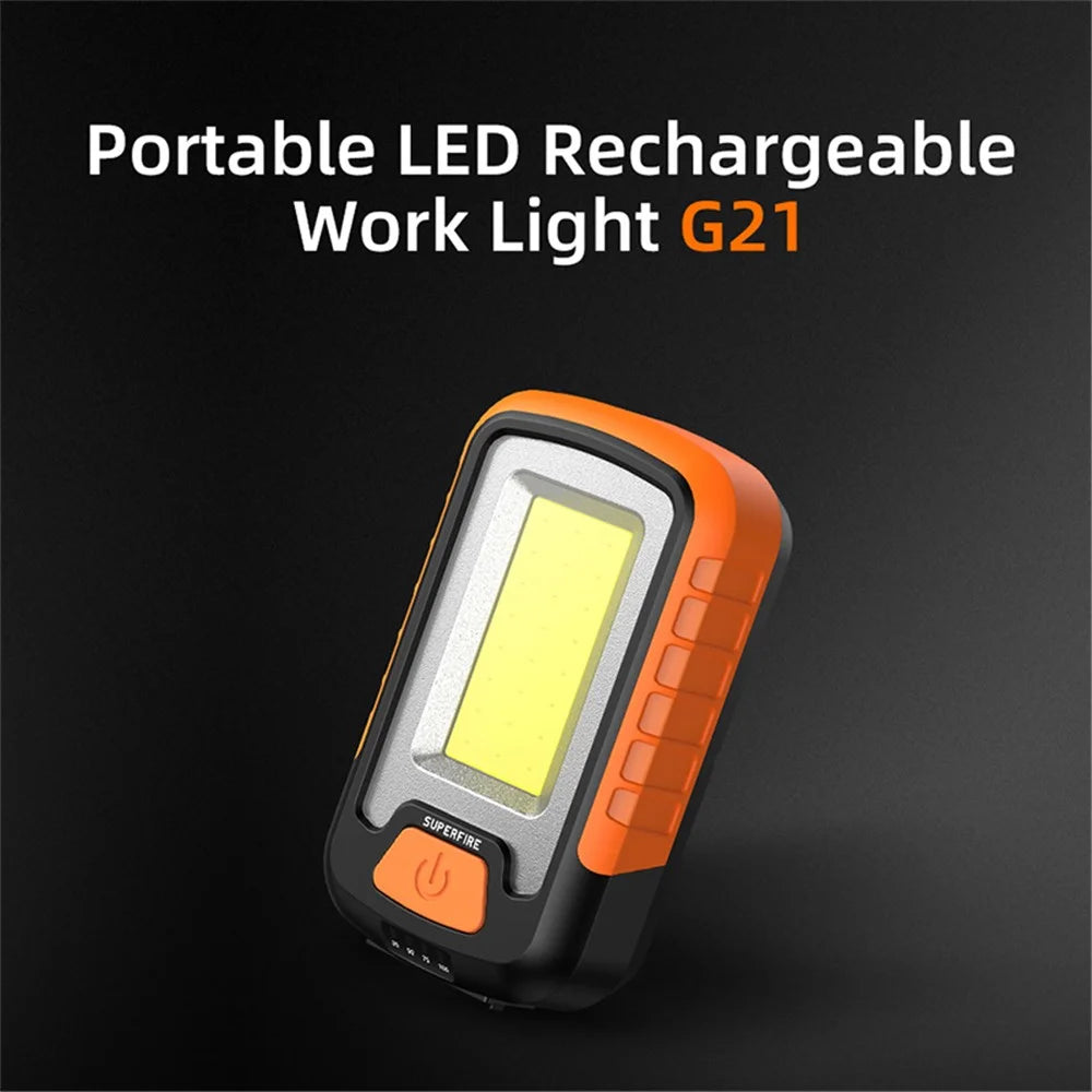 SUPERFIRE G21 Portable 650lm COB LED Work Light USB Rechargeable Waterproof Outdoor Camping Hiking Lamp - 2