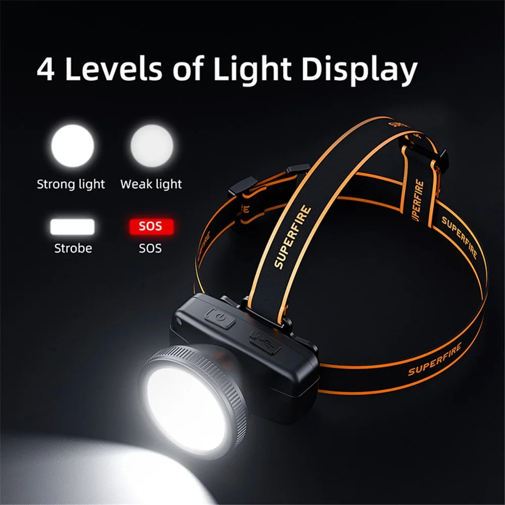 SUPERFIRE HL55 Outdoor 4-Mode Bright LED Headlight Adjustable Angle Waterproof Head Lamp Flashlight - 2