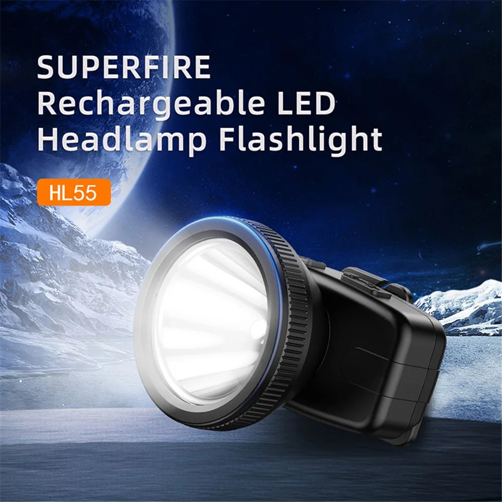 SUPERFIRE HL55 Outdoor 4-Mode Bright LED Headlight Adjustable Angle Waterproof Head Lamp Flashlight - 4