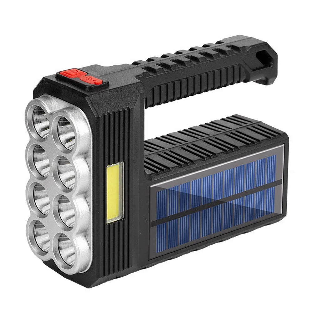 W5117-1 Solar Powered 8-lamp Flashlight Portable Waterproof Rescue Light Multi-functional Searchlight for Hiking Camping - 1