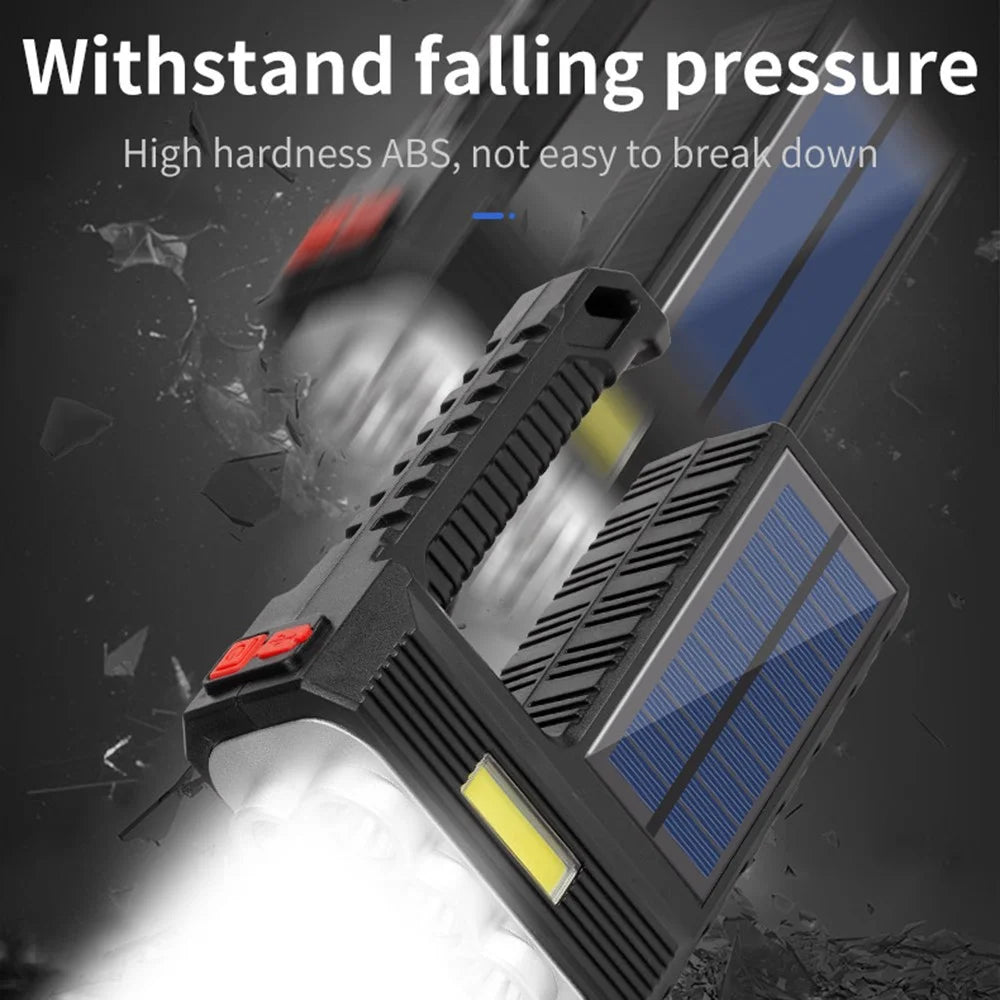 W5117-1 Solar Powered 8-lamp Flashlight Portable Waterproof Rescue Light Multi-functional Searchlight for Hiking Camping - 7