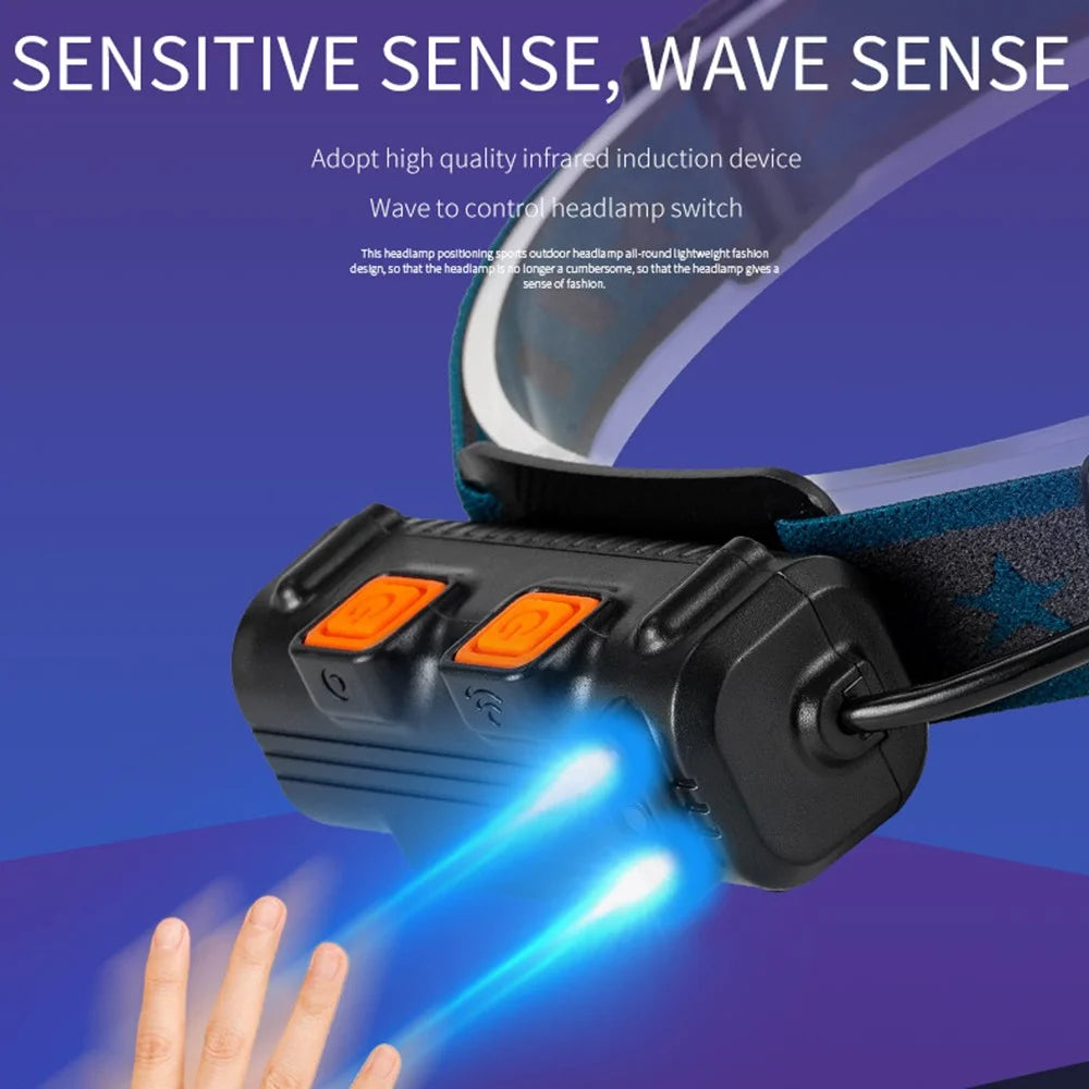 W691-1 Inductive Headlamp LED Motion Sensor Headlight Red Light Water Resistance Angle Adjustable Light for Running, Hiking, Reading, Camping, Outdoor Adventure - 3