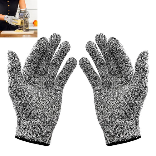 Outdoor Fishing Full Finger Gloves HPPE Cut Resistant Level 5 Protection Gloves, Size: L/Black Edge - 1