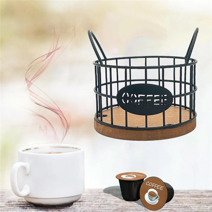 Coffee Pod Holder Organizer K Cup Storage Basket with Handles for Kitchen Office Coffee Bar - Black - 3