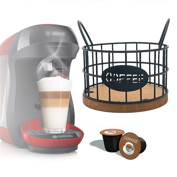 Coffee Pod Holder Organizer K Cup Storage Basket with Handles for Kitchen Office Coffee Bar - Black - 5