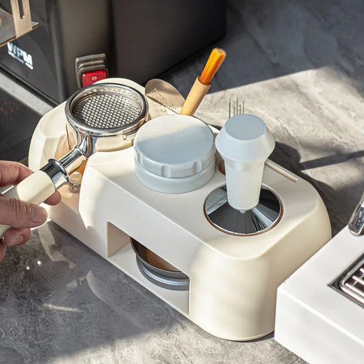 Espresso Tamping Station Organizer Box Fit for Storage 51mm / 53mm / 54mm / 58mm Espresso Tamper (BPA-Free, NO FDA Certification) - Beige - 2
