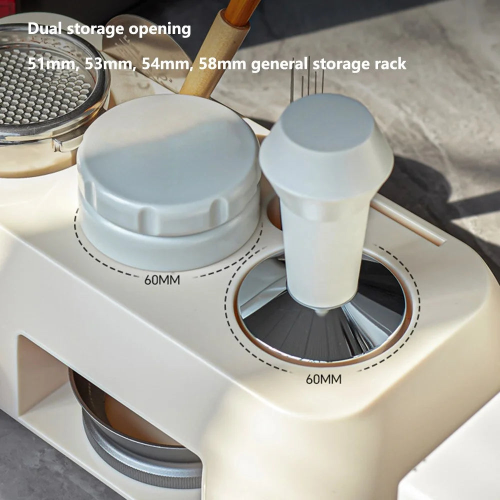 Espresso Tamping Station Organizer Box Fit for Storage 51mm / 53mm / 54mm / 58mm Espresso Tamper (BPA-Free, NO FDA Certification) - Beige - 6